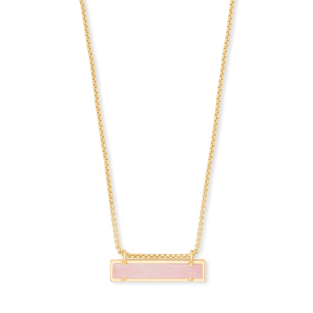 Kendra Scott Leanor gold and rose quartz necklace